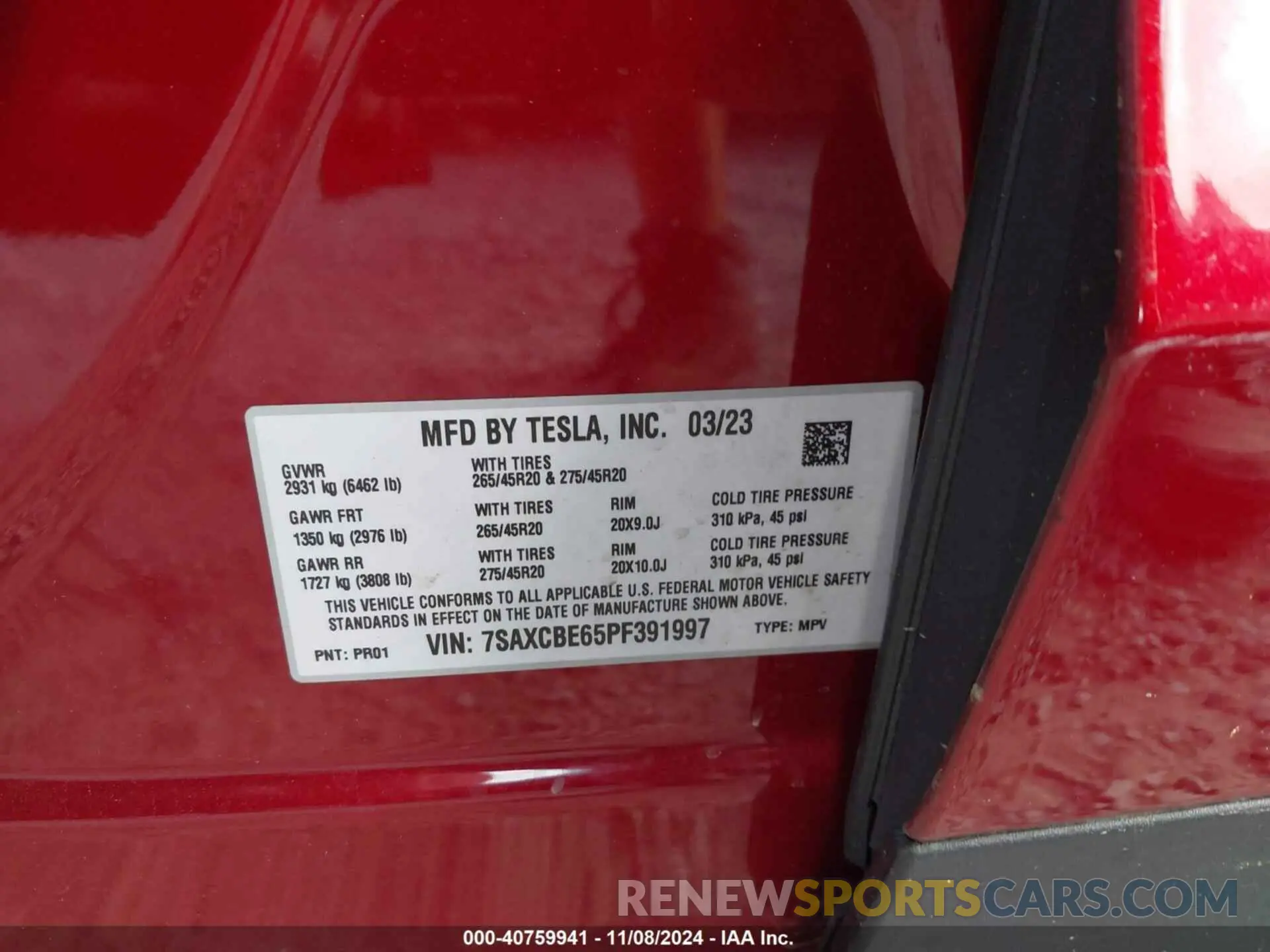 9 Photograph of a damaged car 7SAXCBE65PF391997 TESLA MODEL X 2023