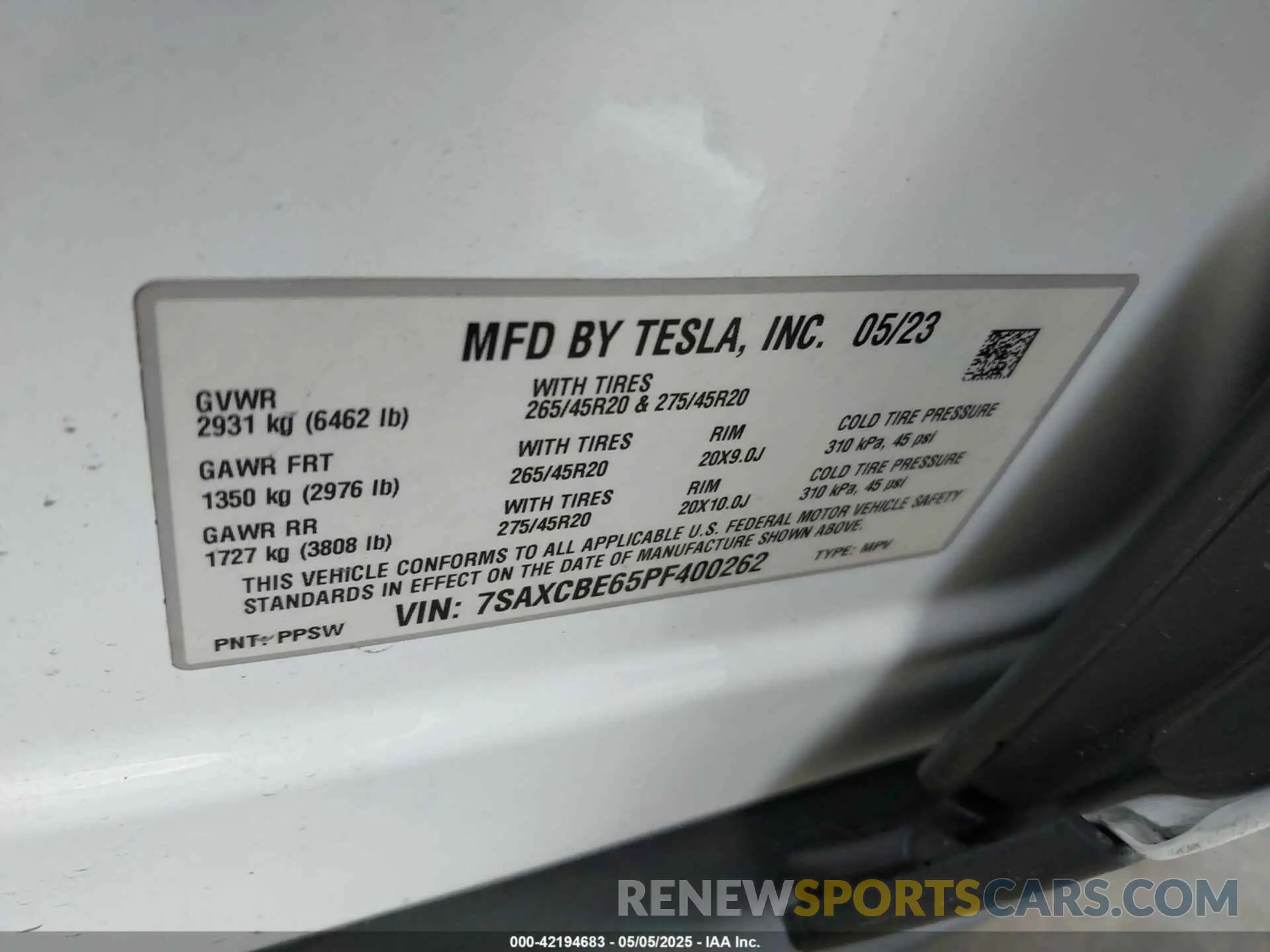 9 Photograph of a damaged car 7SAXCBE65PF400262 TESLA MODEL X 2023