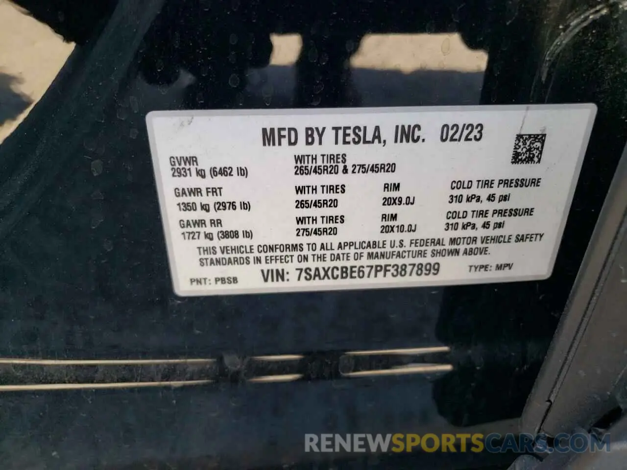 14 Photograph of a damaged car 7SAXCBE67PF387899 TESLA MODEL X 2023