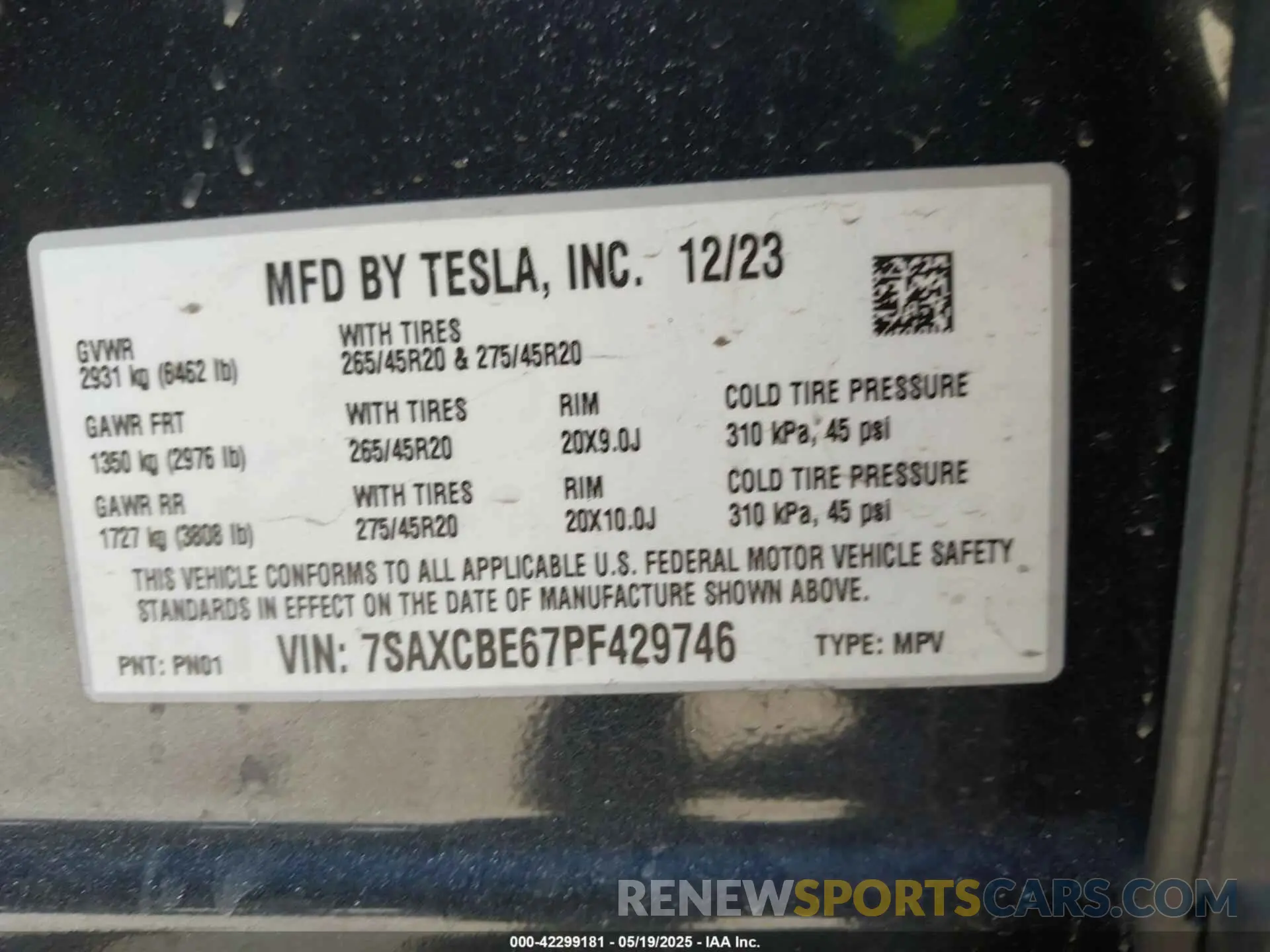 9 Photograph of a damaged car 7SAXCBE67PF429746 TESLA MODEL X 2023