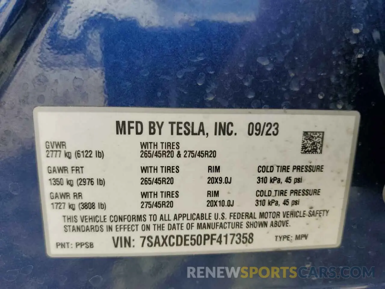 13 Photograph of a damaged car 7SAXCDE50PF417358 TESLA MODEL X 2023
