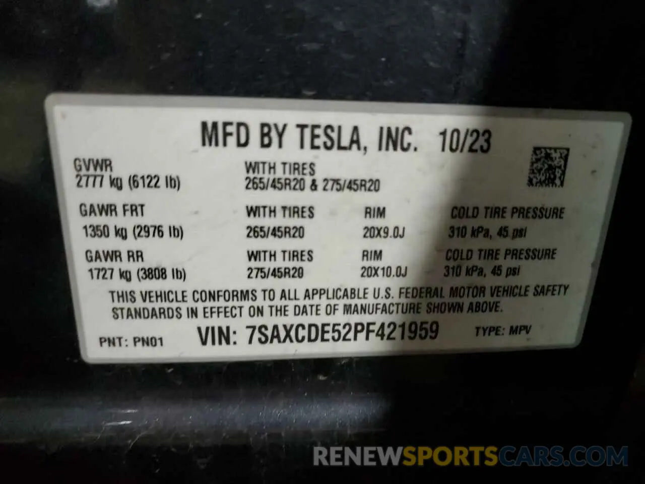 13 Photograph of a damaged car 7SAXCDE52PF421959 TESLA MODEL X 2023