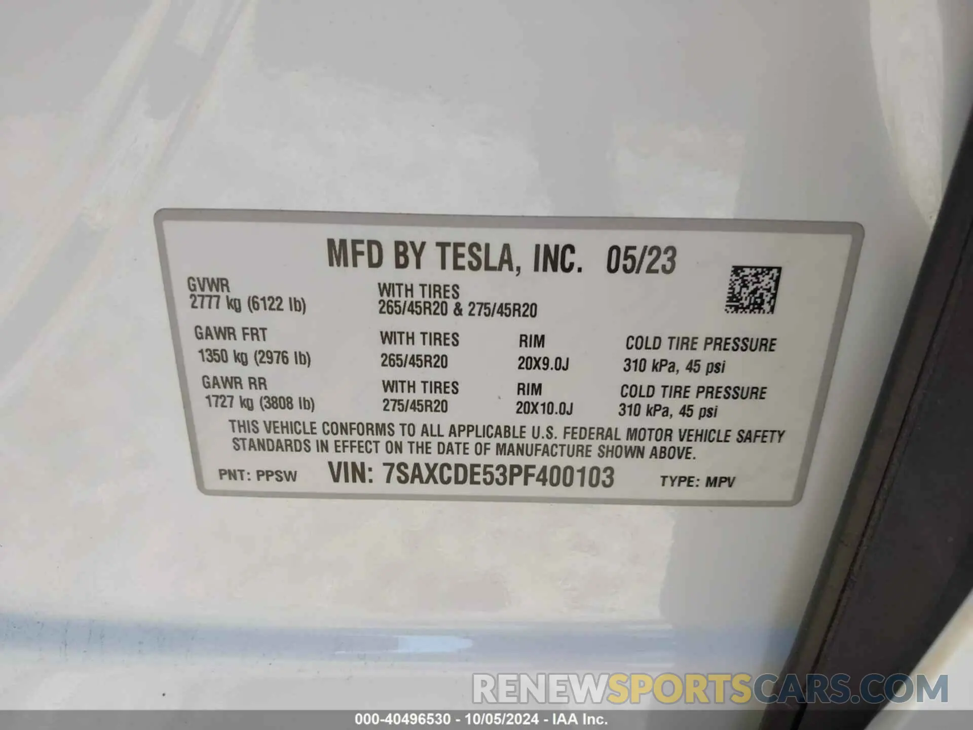 9 Photograph of a damaged car 7SAXCDE53PF400103 TESLA MODEL X 2023
