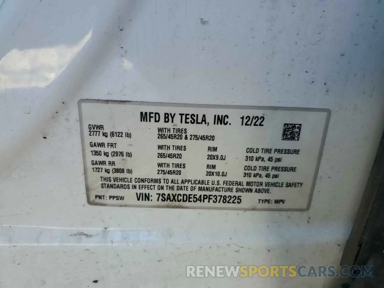 15 Photograph of a damaged car 7SAXCDE54PF378225 TESLA MODEL X 2023