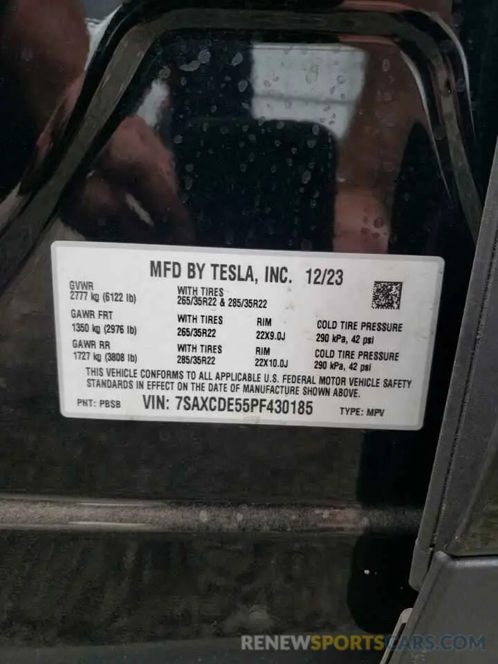 13 Photograph of a damaged car 7SAXCDE55PF430185 TESLA MODEL X 2023