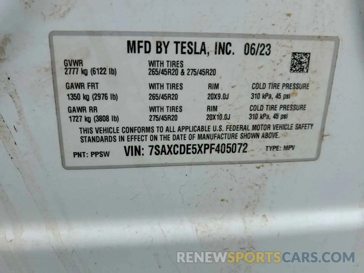 12 Photograph of a damaged car 7SAXCDE5XPF405072 TESLA MODEL X 2023
