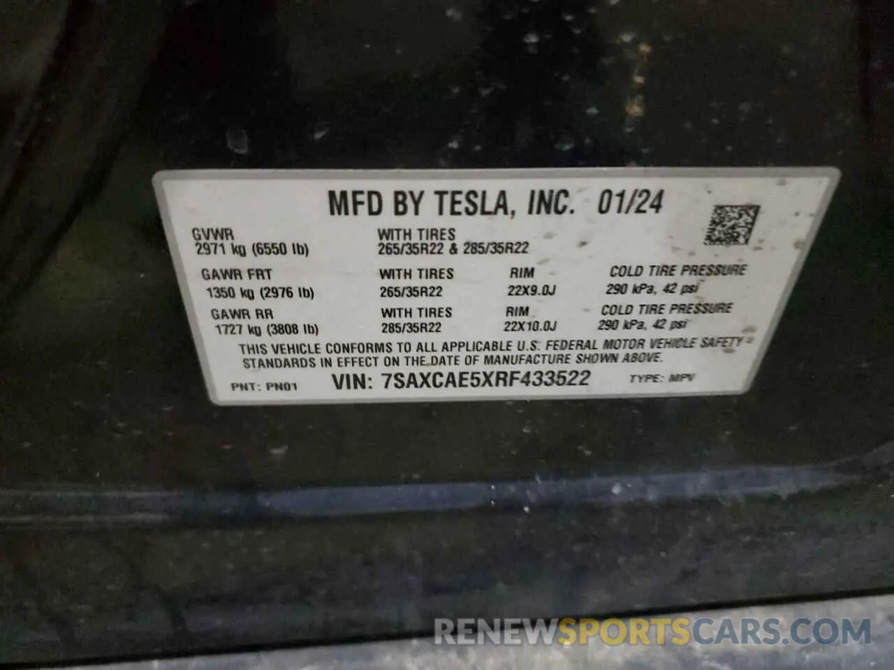 13 Photograph of a damaged car 7SAXCAE5XRF433522 TESLA MODEL X 2024