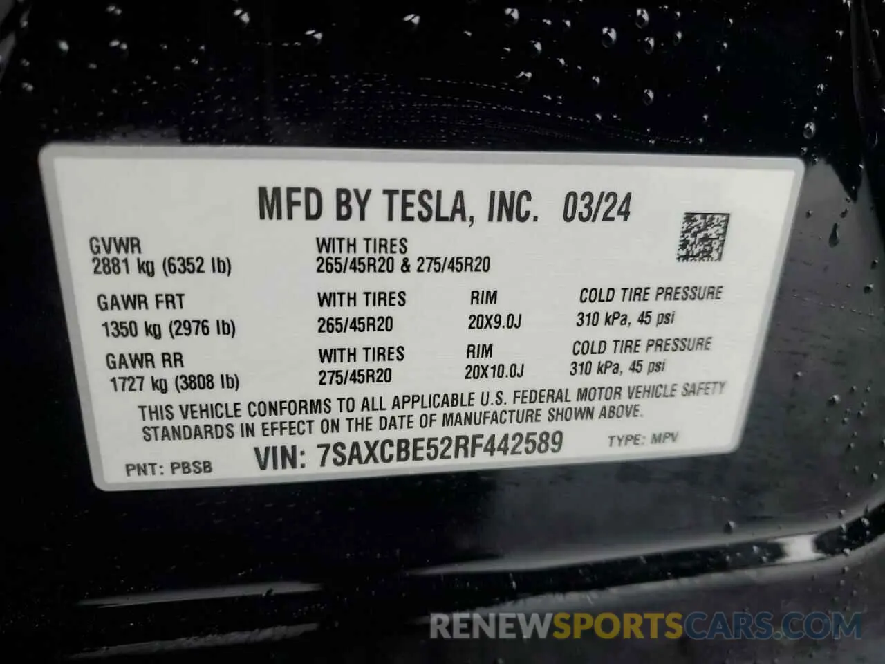 16 Photograph of a damaged car 7SAXCBE52RF442589 TESLA MODEL X 2024