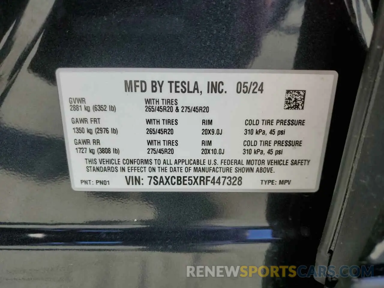 13 Photograph of a damaged car 7SAXCBE5XRF447328 TESLA MODEL X 2024