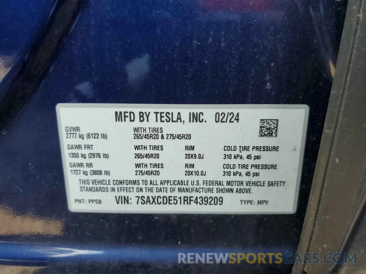 13 Photograph of a damaged car 7SAXCDE51RF439209 TESLA MODEL X 2024