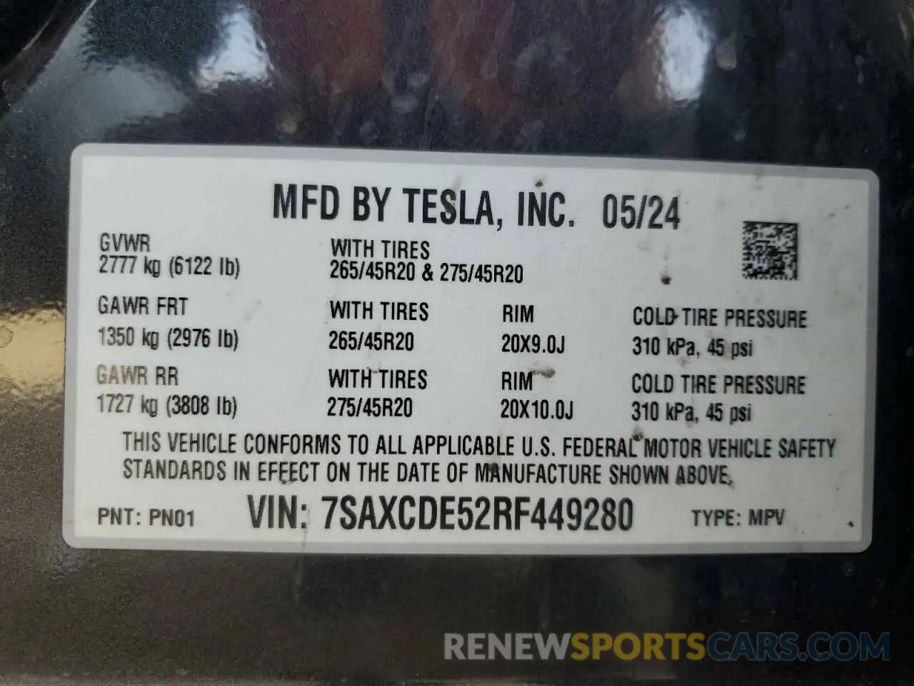 14 Photograph of a damaged car 7SAXCDE52RF449280 TESLA MODEL X 2024