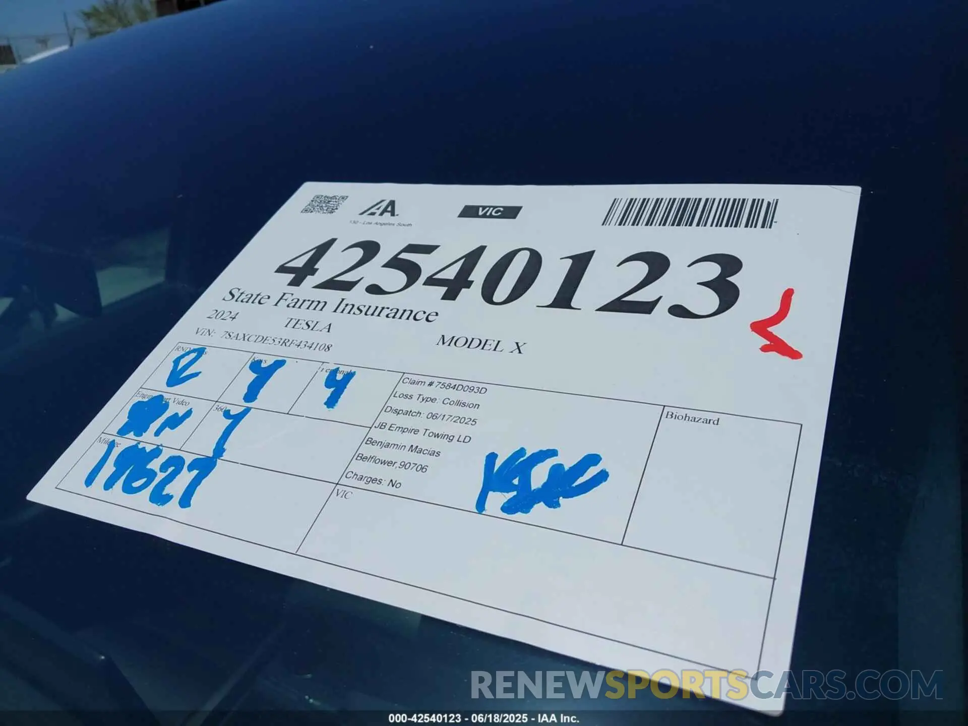20 Photograph of a damaged car 7SAXCDE53RF434108 TESLA MODEL X 2024