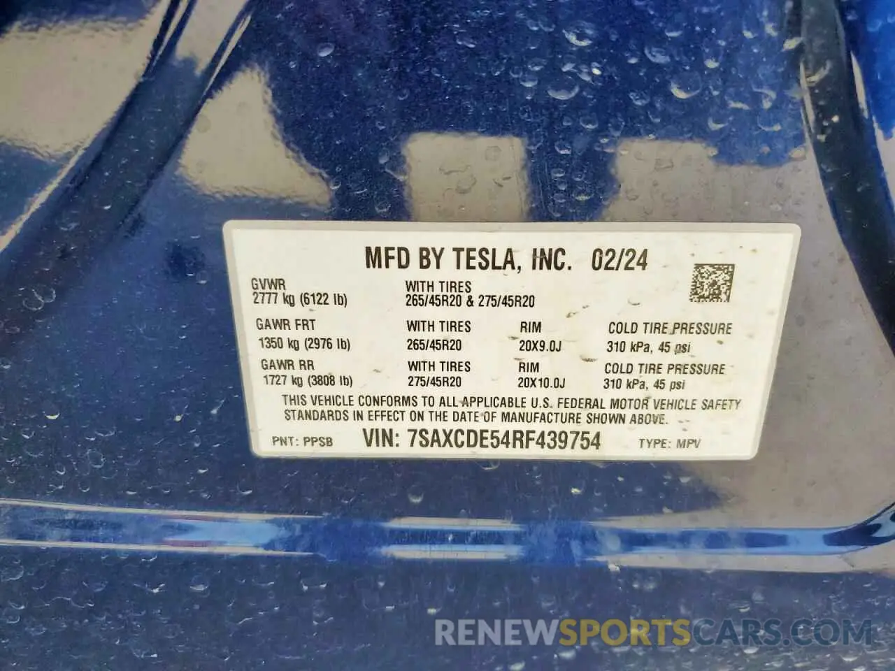14 Photograph of a damaged car 7SAXCDE54RF439754 TESLA MODEL X 2024