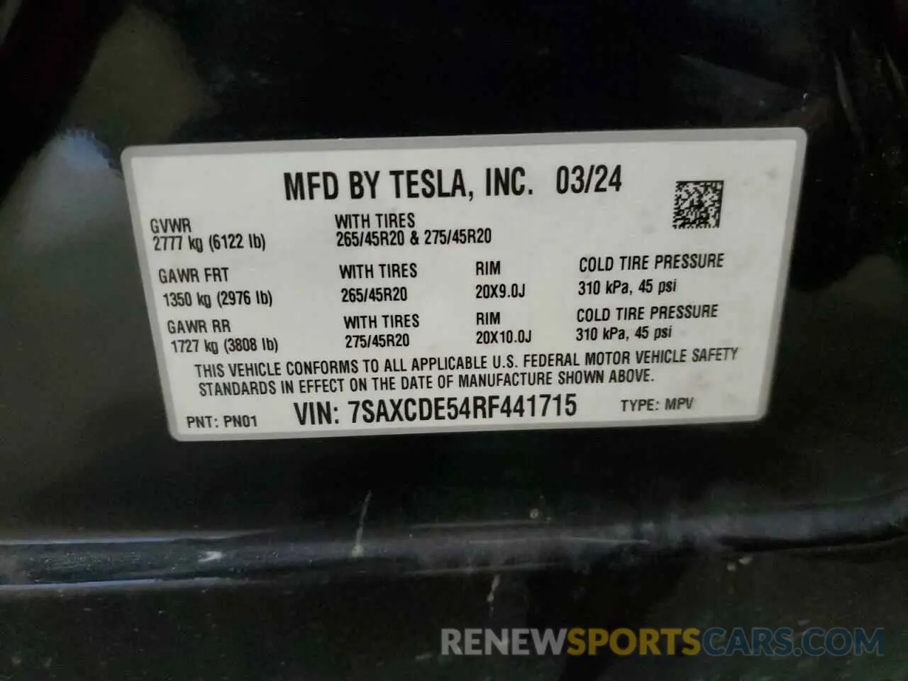 14 Photograph of a damaged car 7SAXCDE54RF441715 TESLA MODEL X 2024