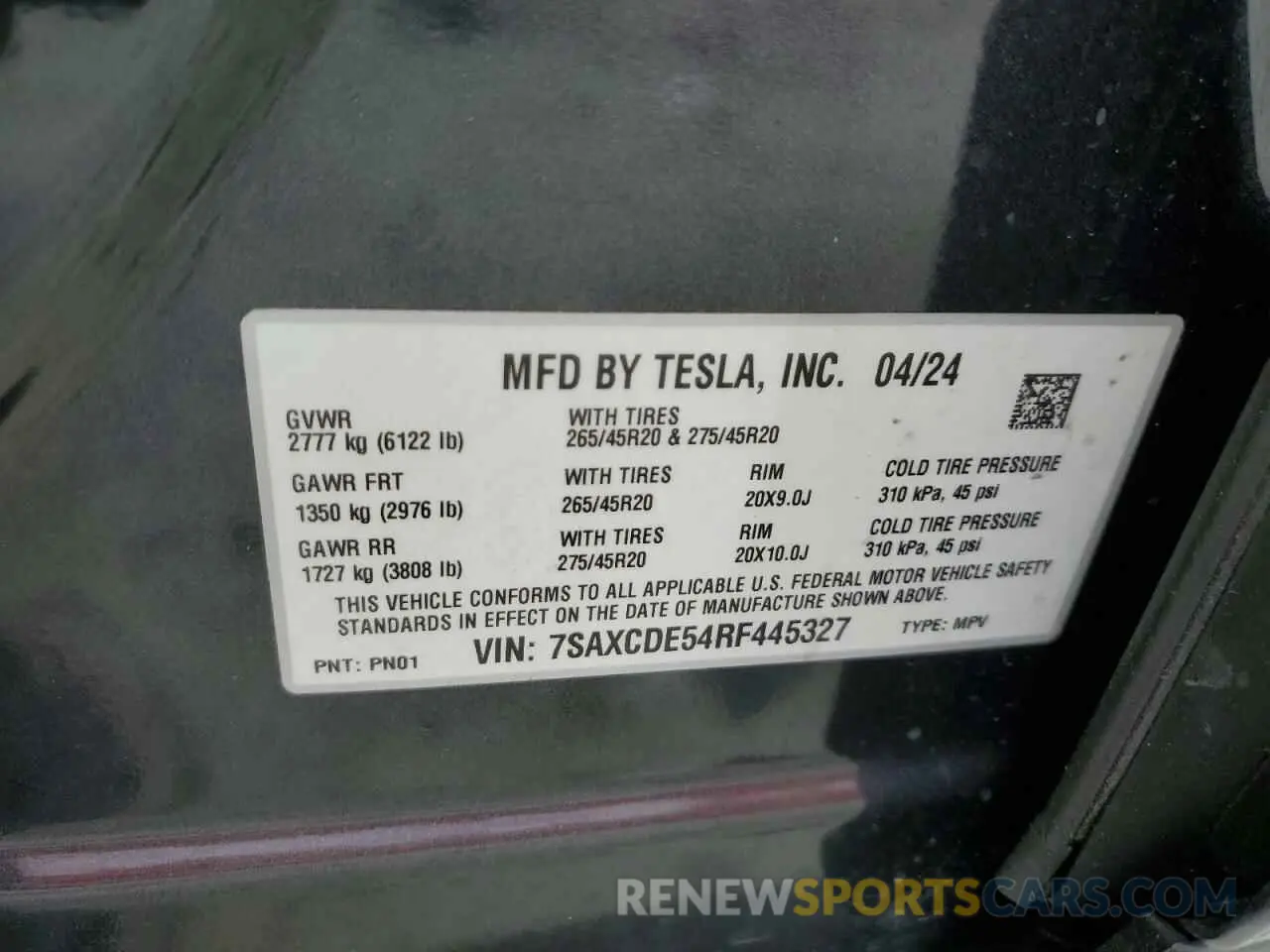 14 Photograph of a damaged car 7SAXCDE54RF445327 TESLA MODEL X 2024