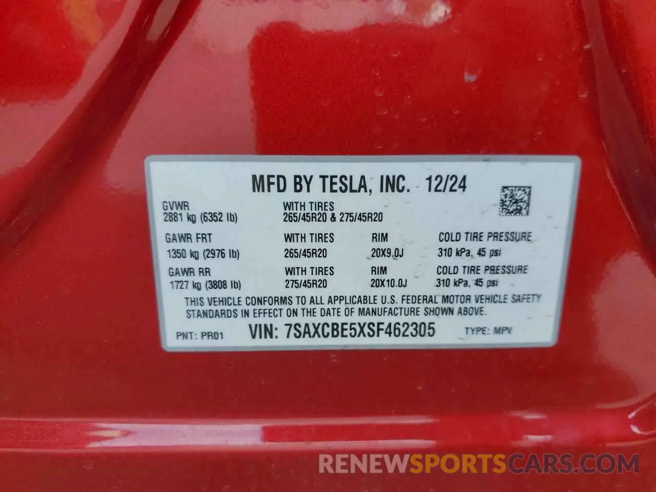 16 Photograph of a damaged car 7SAXCBE5XSF462305 TESLA MODEL X 2025