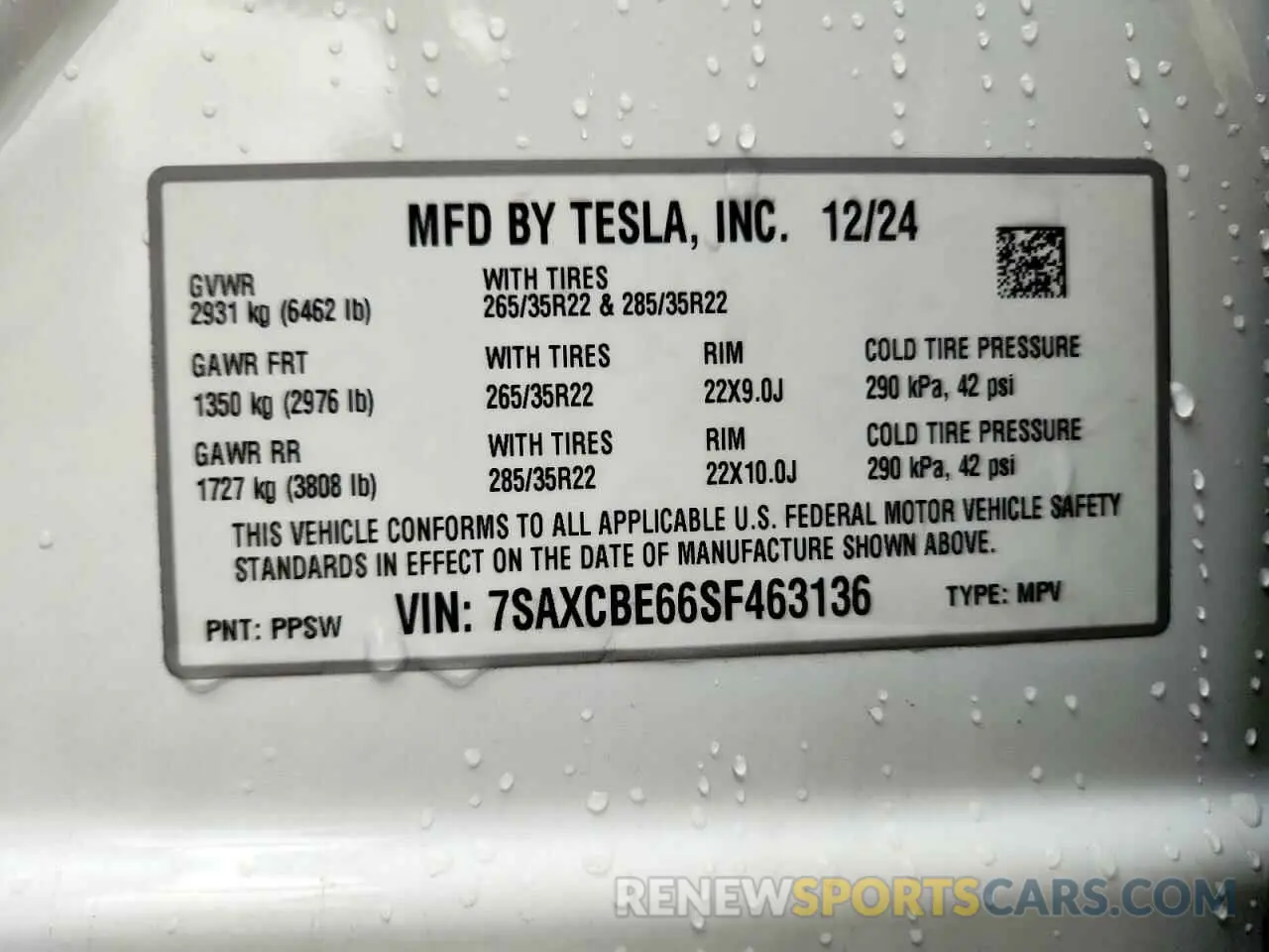12 Photograph of a damaged car 7SAXCBE66SF463136 TESLA MODEL X 2025