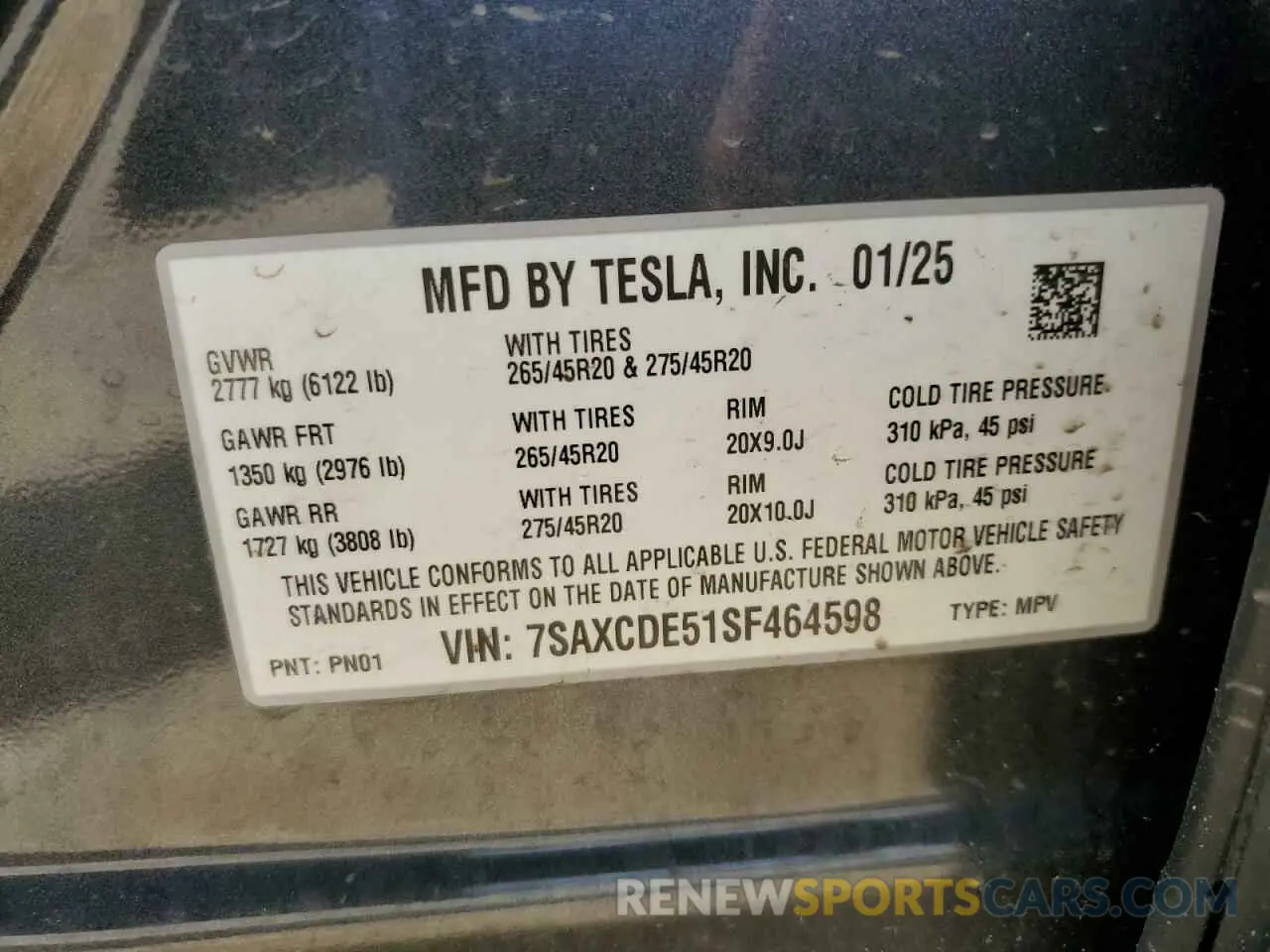 12 Photograph of a damaged car 7SAXCDE51SF464598 TESLA MODEL X 2025