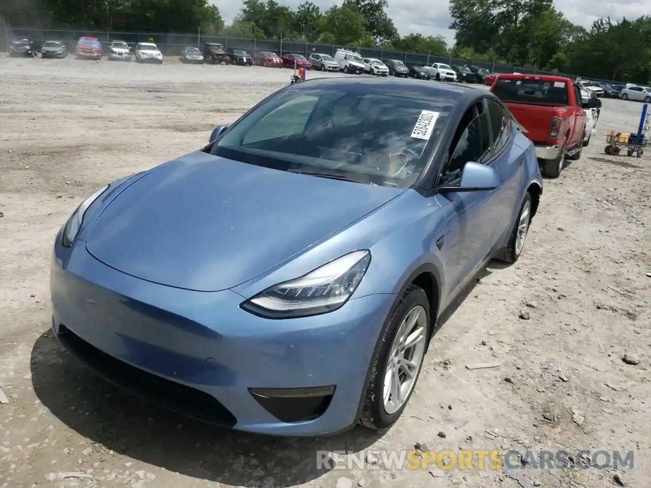 2 Photograph of a damaged car 5YJYGDEE0LF006431 TESLA MODEL Y 2020