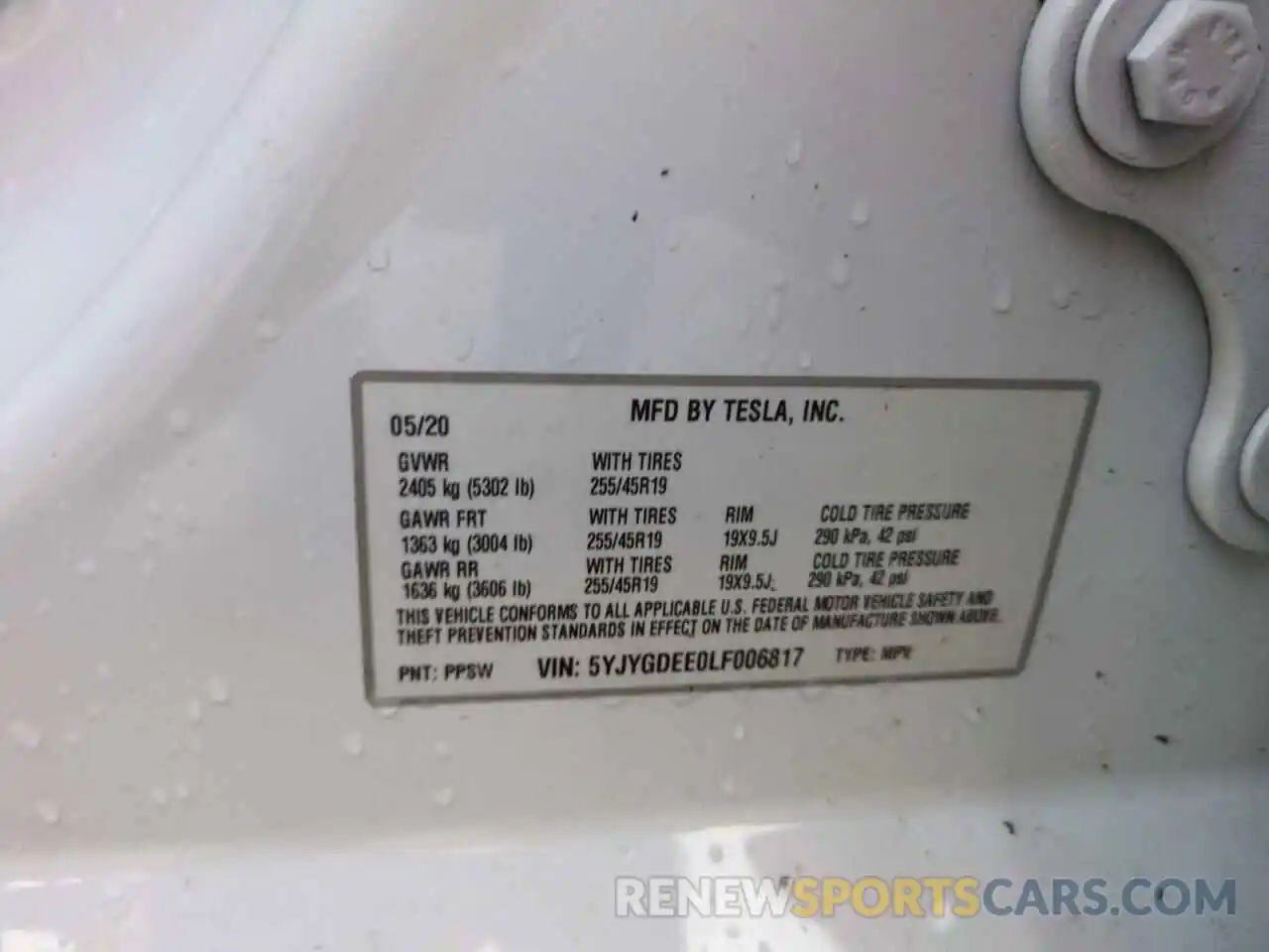 14 Photograph of a damaged car 5YJYGDEE0LF006817 TESLA MODEL Y 2020