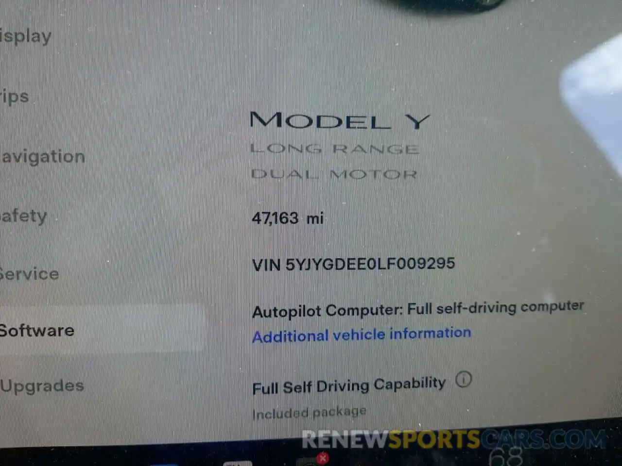 8 Photograph of a damaged car 5YJYGDEE0LF009295 TESLA MODEL Y 2020