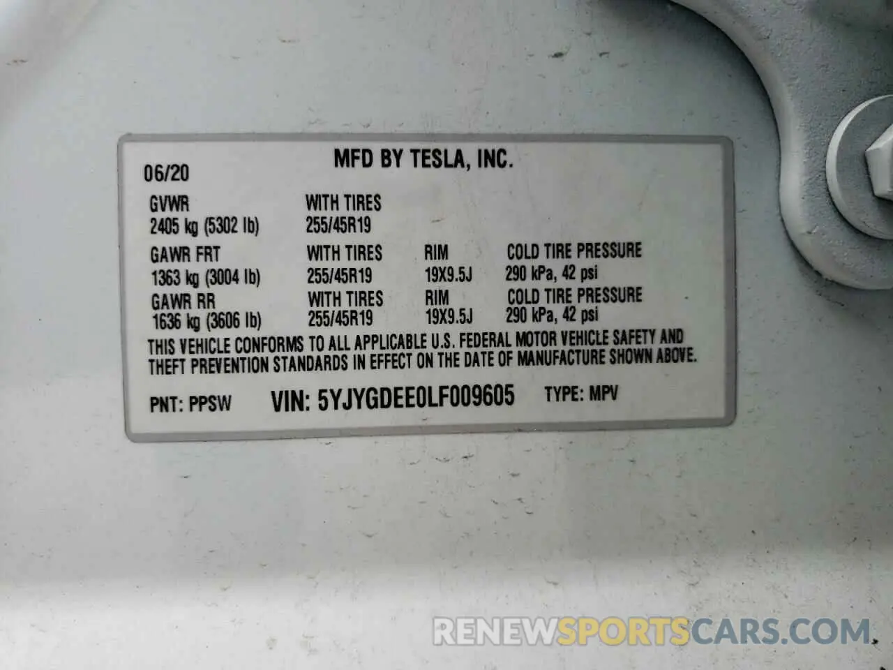 14 Photograph of a damaged car 5YJYGDEE0LF009605 TESLA MODEL Y 2020