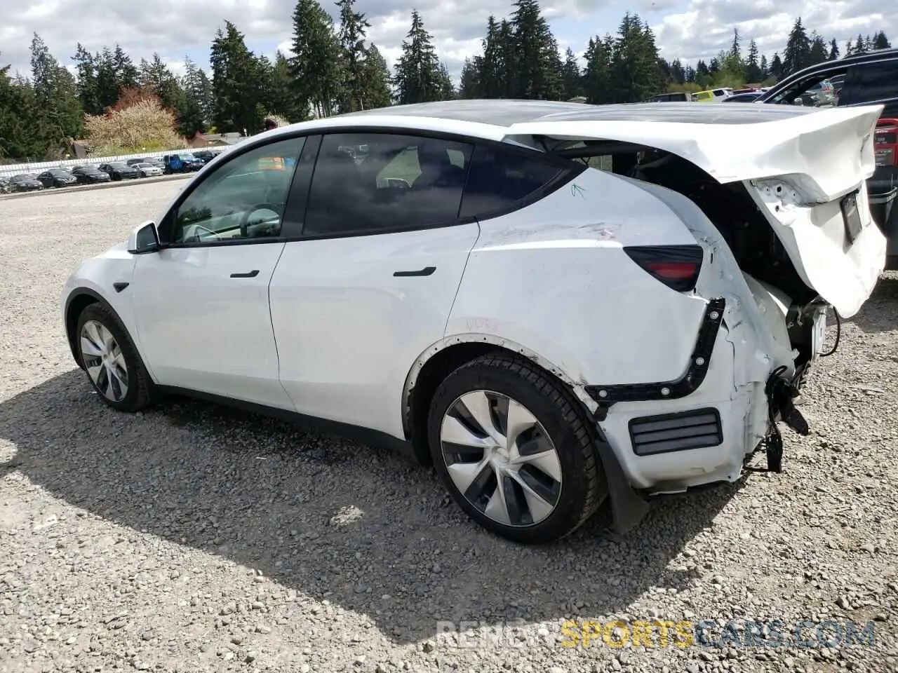 2 Photograph of a damaged car 5YJYGDEE0LF009605 TESLA MODEL Y 2020