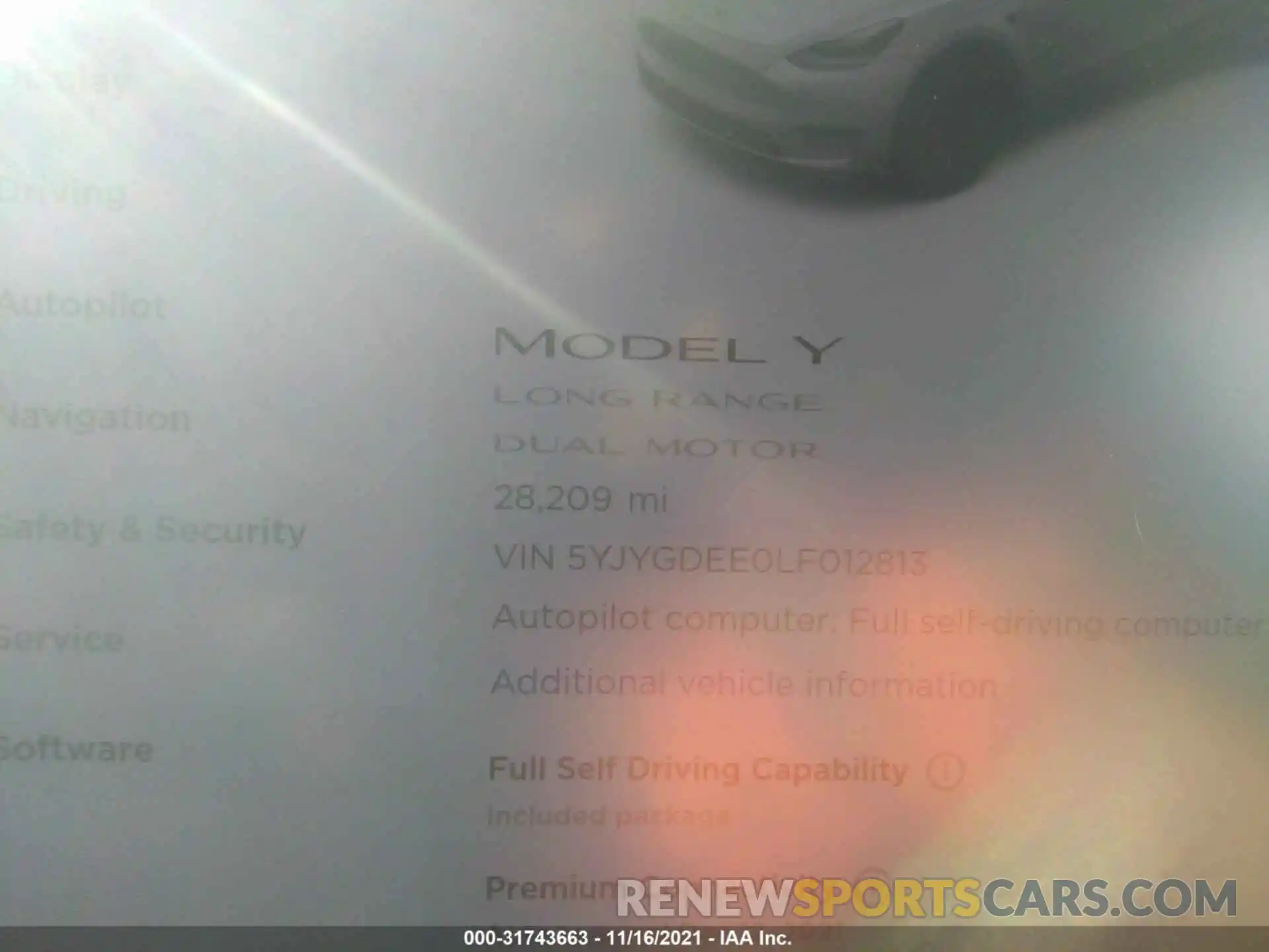 7 Photograph of a damaged car 5YJYGDEE0LF012813 TESLA MODEL Y 2020