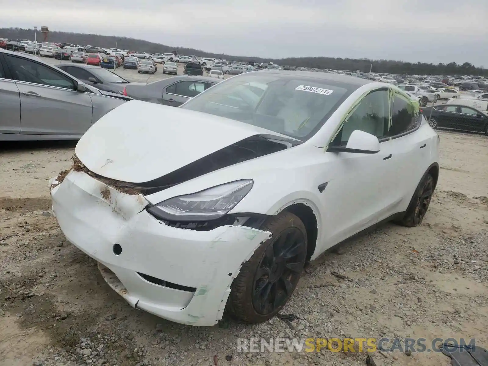 2 Photograph of a damaged car 5YJYGDEE0LF025769 TESLA MODEL Y 2020