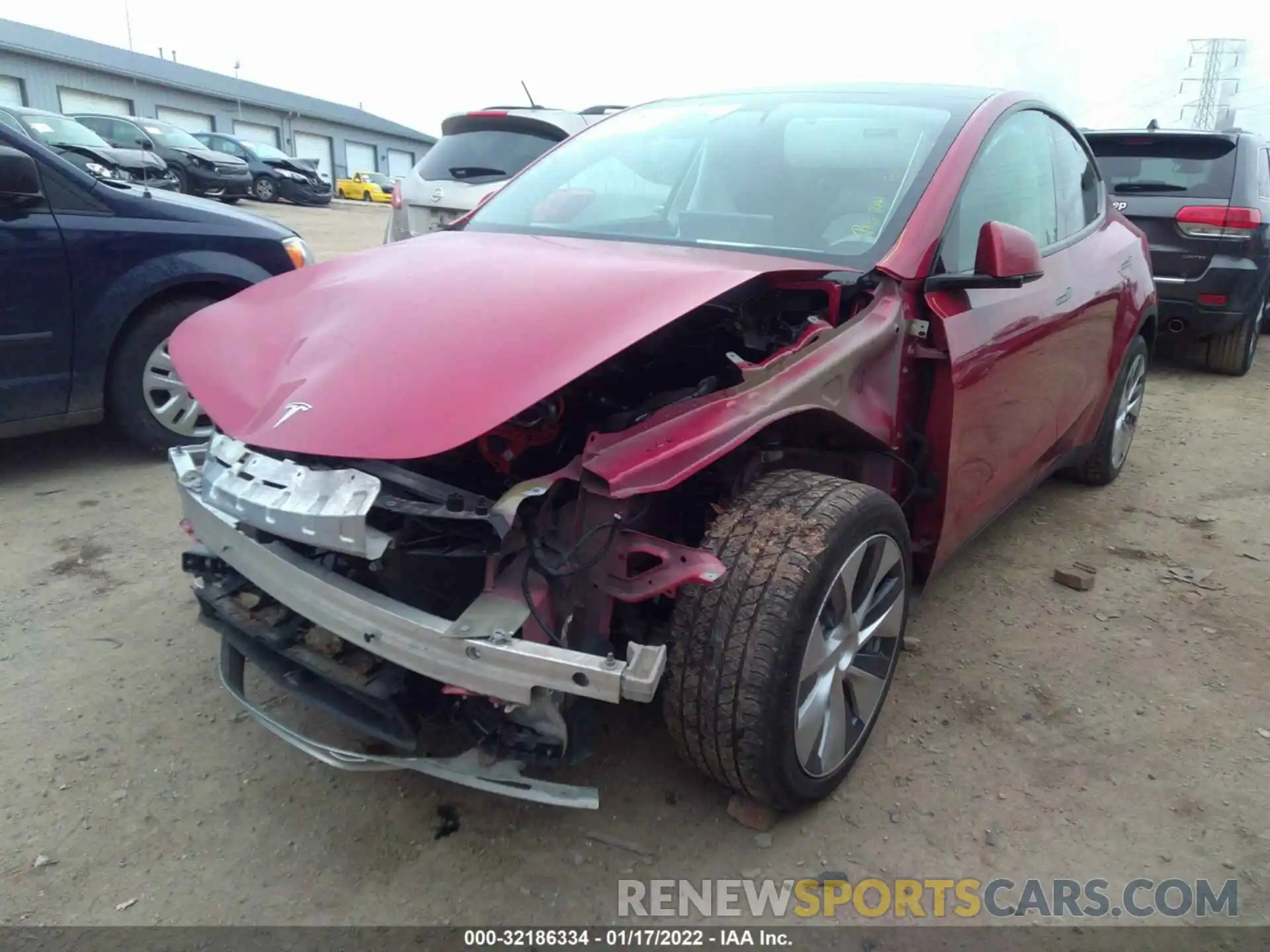 2 Photograph of a damaged car 5YJYGDEE0LF026291 TESLA MODEL Y 2020