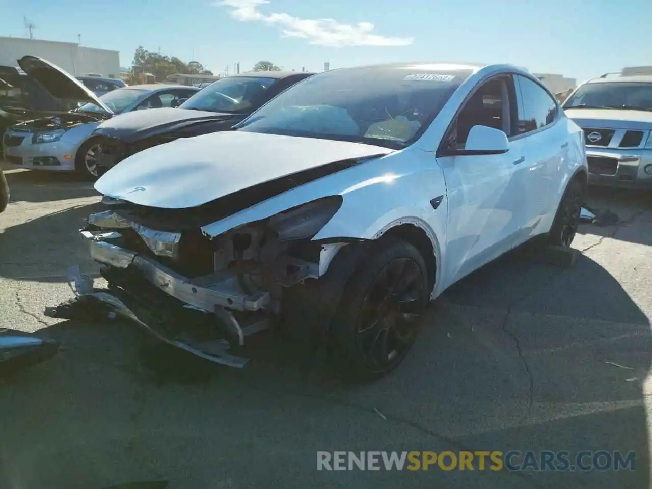 2 Photograph of a damaged car 5YJYGDEE0LF058366 TESLA MODEL Y 2020