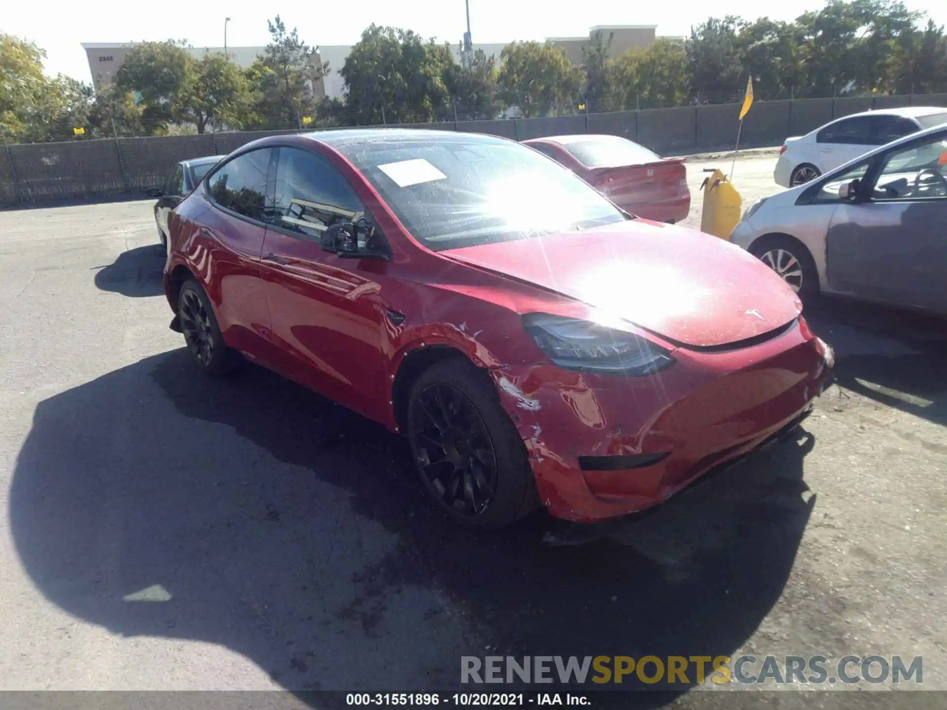 1 Photograph of a damaged car 5YJYGDEE1LF022587 TESLA MODEL Y 2020