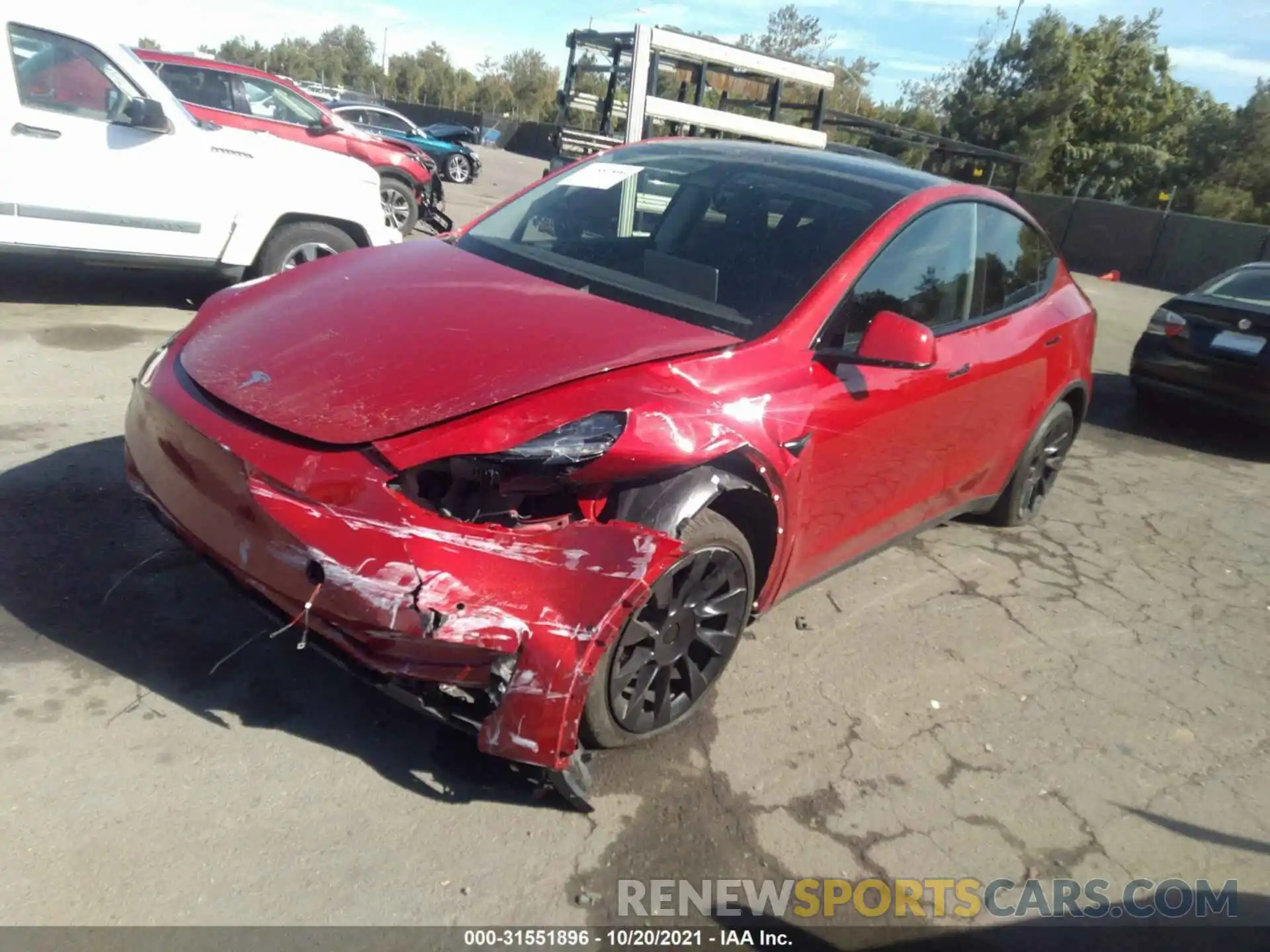 2 Photograph of a damaged car 5YJYGDEE1LF022587 TESLA MODEL Y 2020