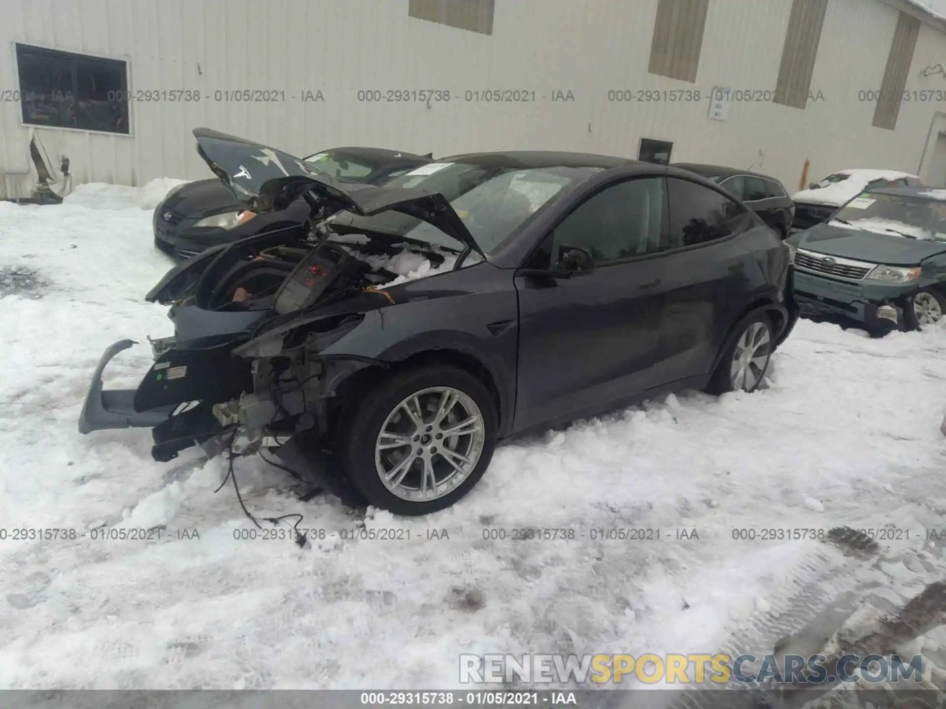 2 Photograph of a damaged car 5YJYGDEE1LF030057 TESLA MODEL Y 2020