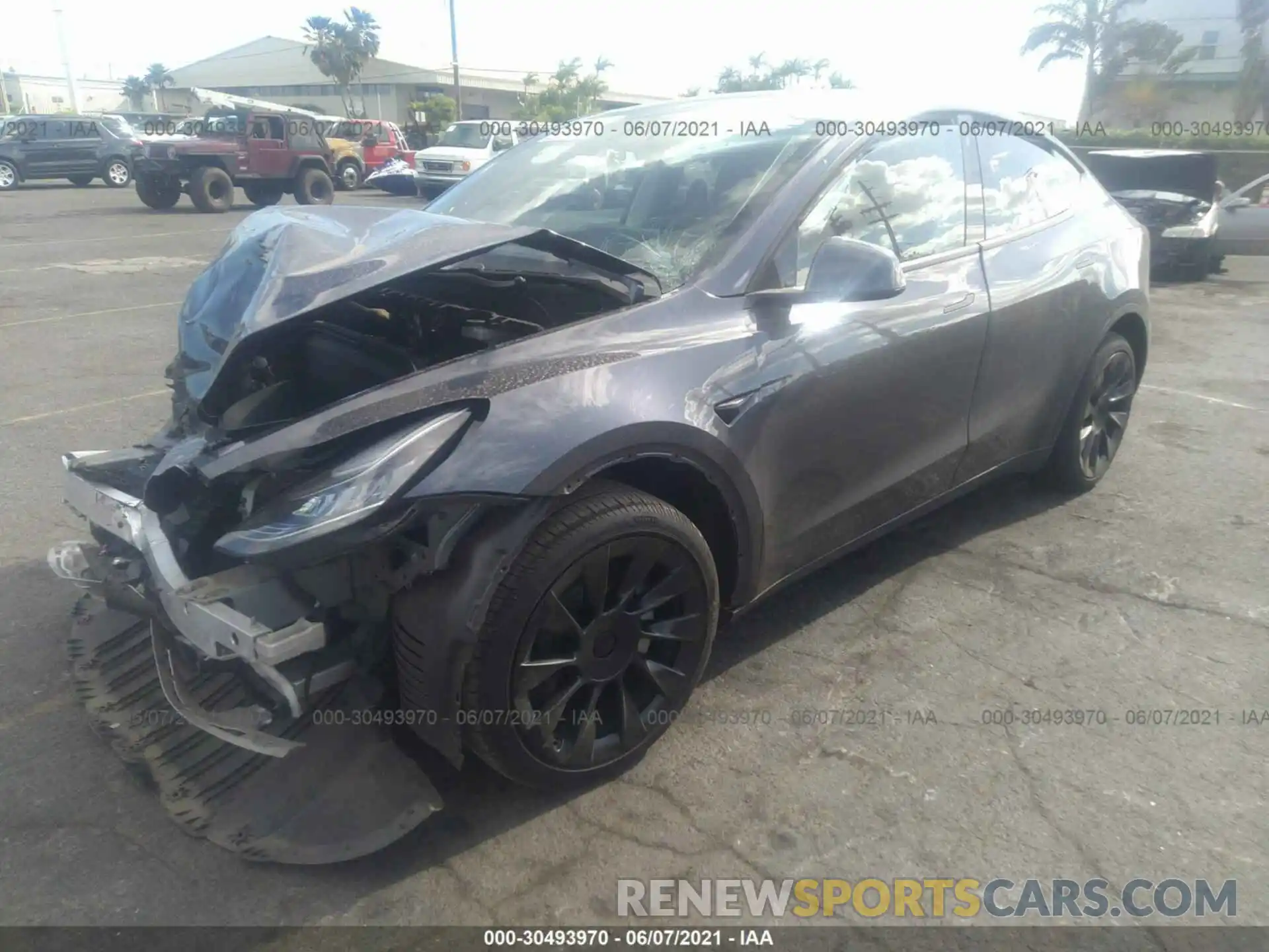 2 Photograph of a damaged car 5YJYGDEE1LF038112 TESLA MODEL Y 2020