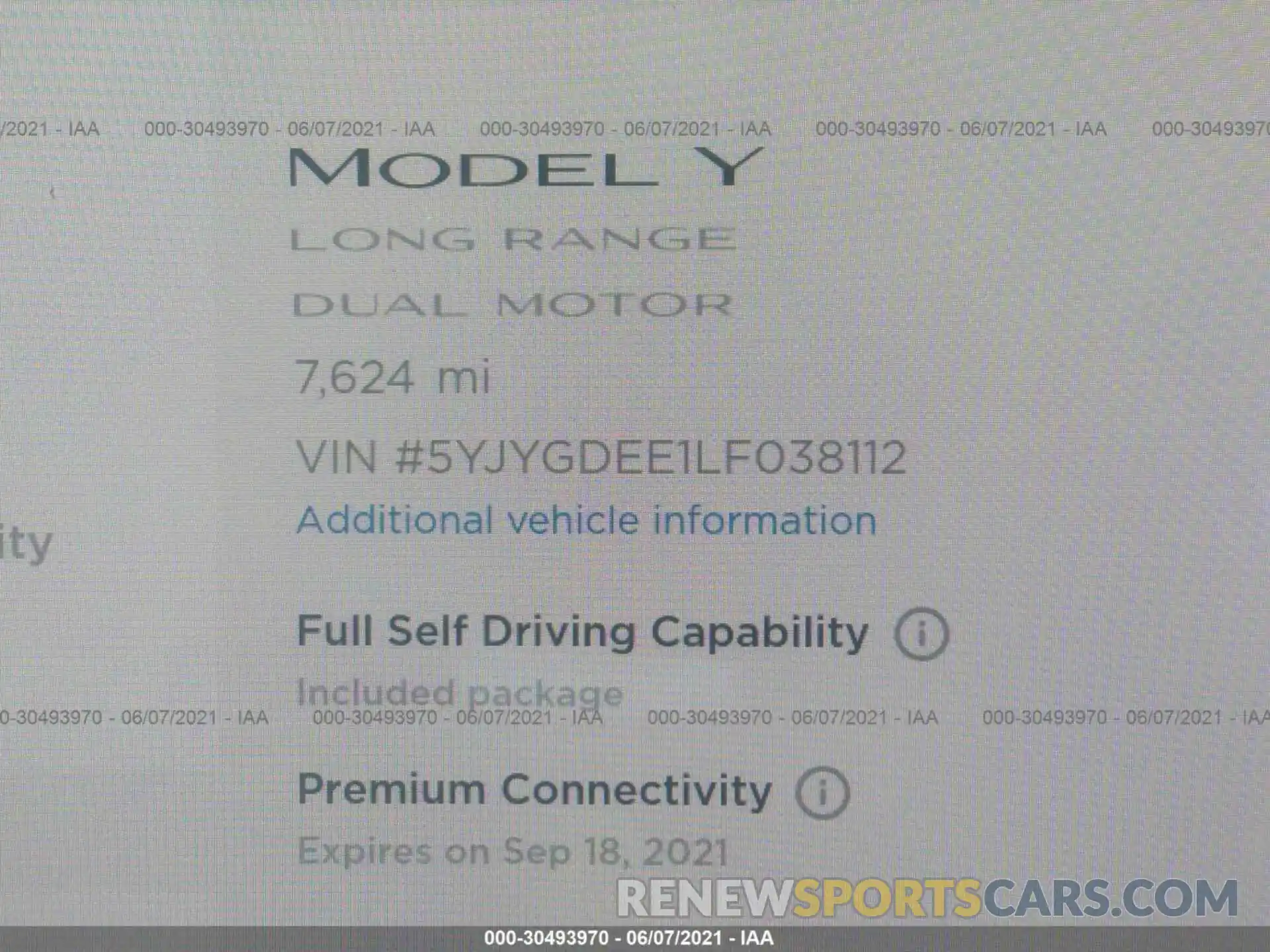 7 Photograph of a damaged car 5YJYGDEE1LF038112 TESLA MODEL Y 2020