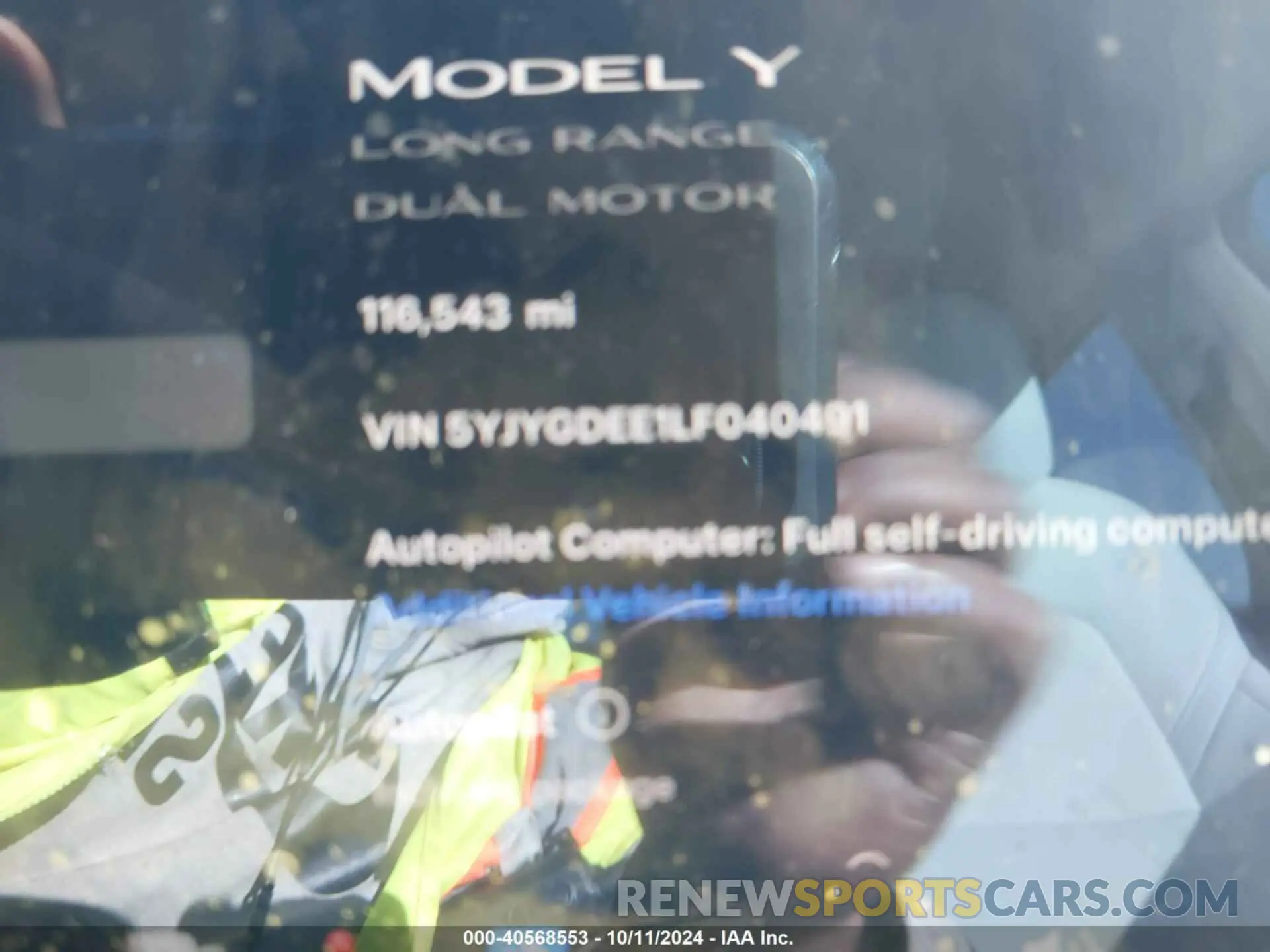 7 Photograph of a damaged car 5YJYGDEE1LF040491 TESLA MODEL Y 2020