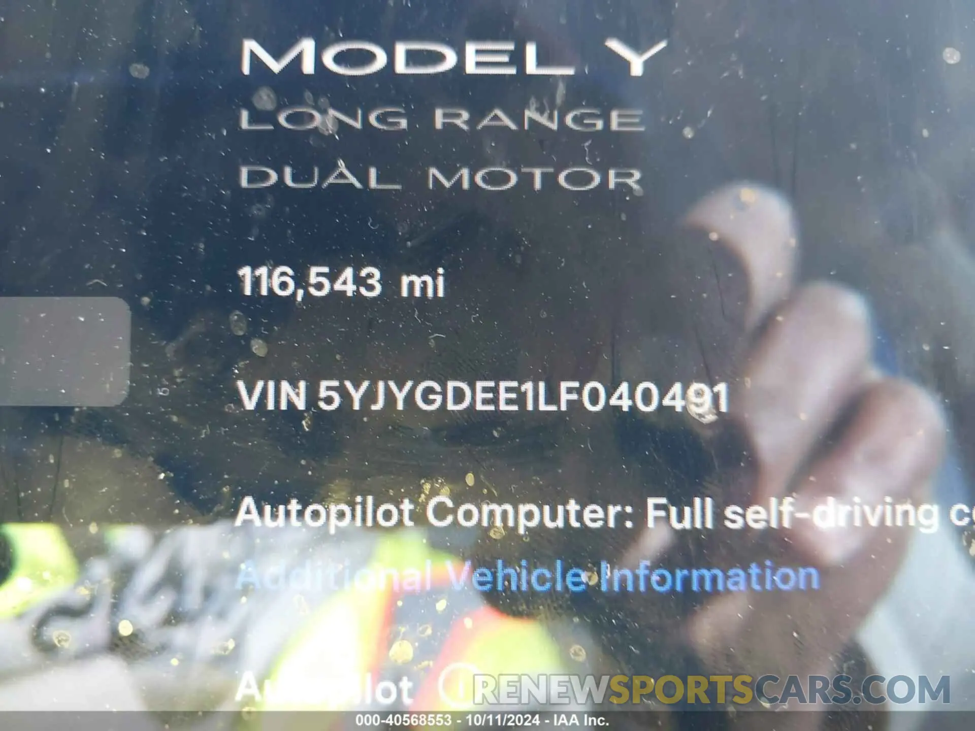 9 Photograph of a damaged car 5YJYGDEE1LF040491 TESLA MODEL Y 2020