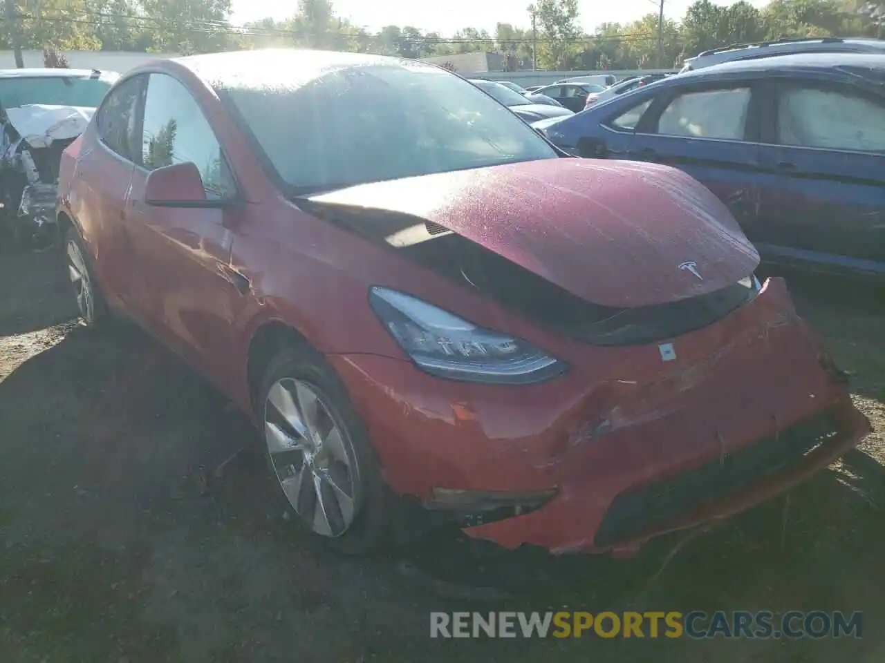 1 Photograph of a damaged car 5YJYGDEE1LF044671 TESLA MODEL Y 2020