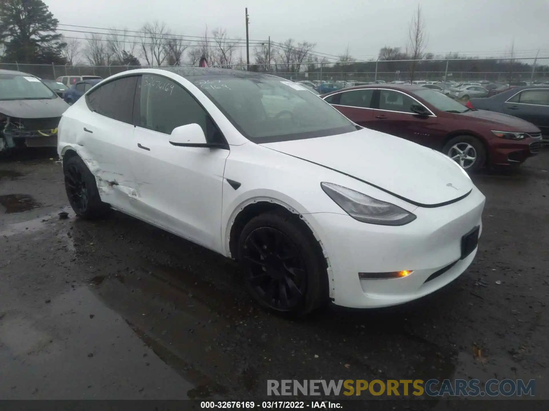 1 Photograph of a damaged car 5YJYGDEE1LF045576 TESLA MODEL Y 2020