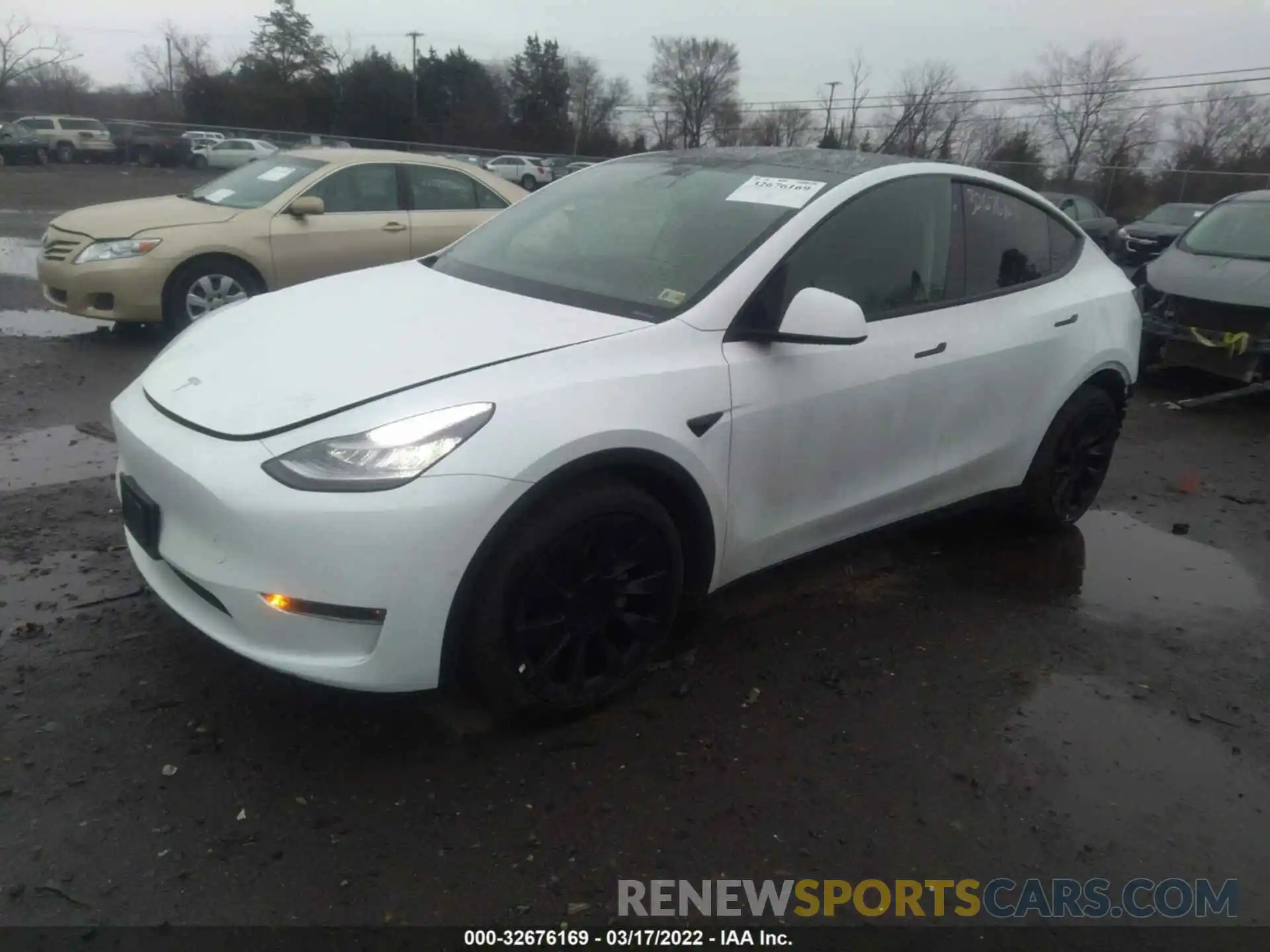 2 Photograph of a damaged car 5YJYGDEE1LF045576 TESLA MODEL Y 2020