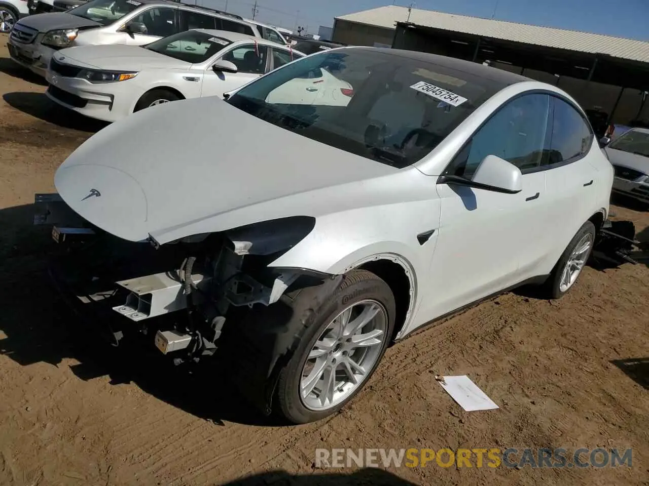 1 Photograph of a damaged car 5YJYGDEE1LF053483 TESLA MODEL Y 2020