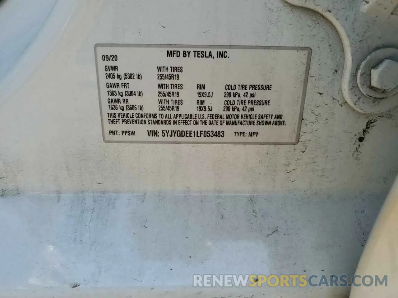 14 Photograph of a damaged car 5YJYGDEE1LF053483 TESLA MODEL Y 2020