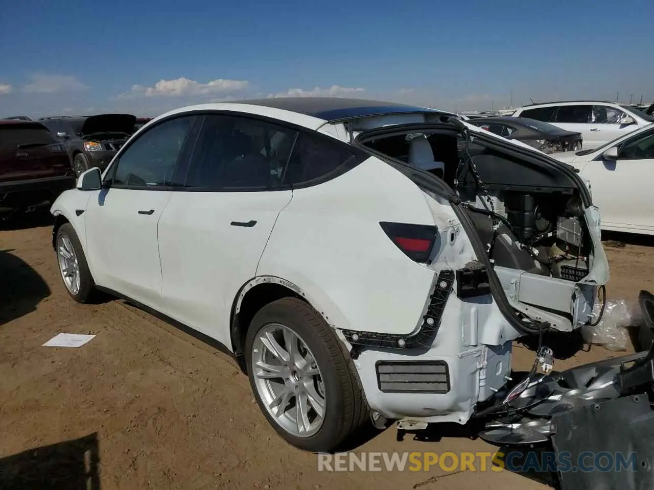 2 Photograph of a damaged car 5YJYGDEE1LF053483 TESLA MODEL Y 2020