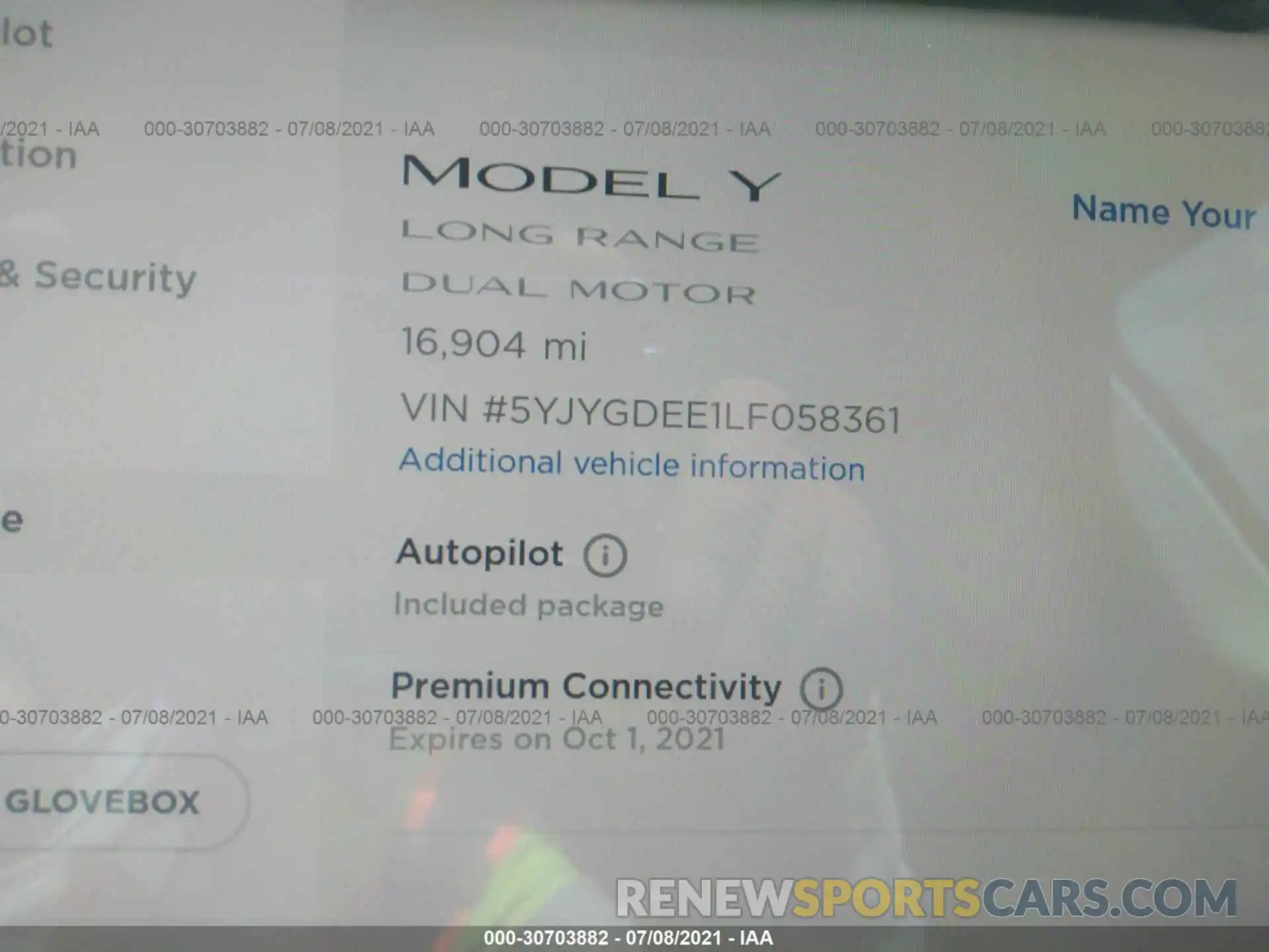 7 Photograph of a damaged car 5YJYGDEE1LF058361 TESLA MODEL Y 2020