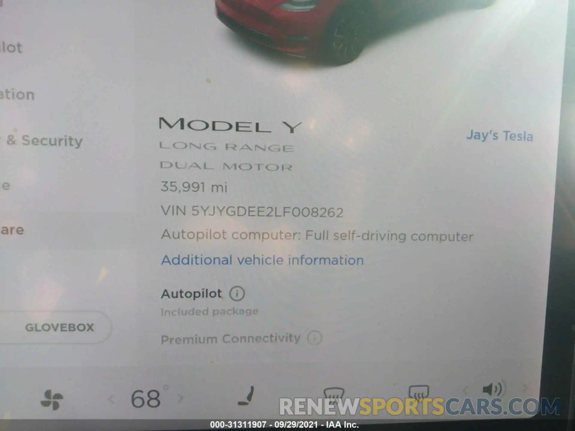 7 Photograph of a damaged car 5YJYGDEE2LF008262 TESLA MODEL Y 2020