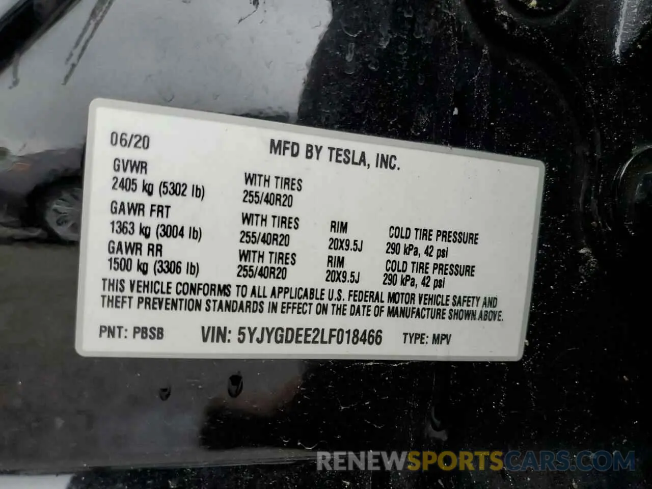 13 Photograph of a damaged car 5YJYGDEE2LF018466 TESLA MODEL Y 2020