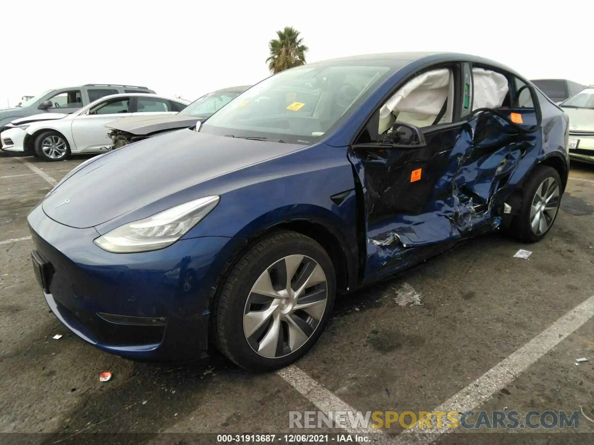 2 Photograph of a damaged car 5YJYGDEE2LF023750 TESLA MODEL Y 2020