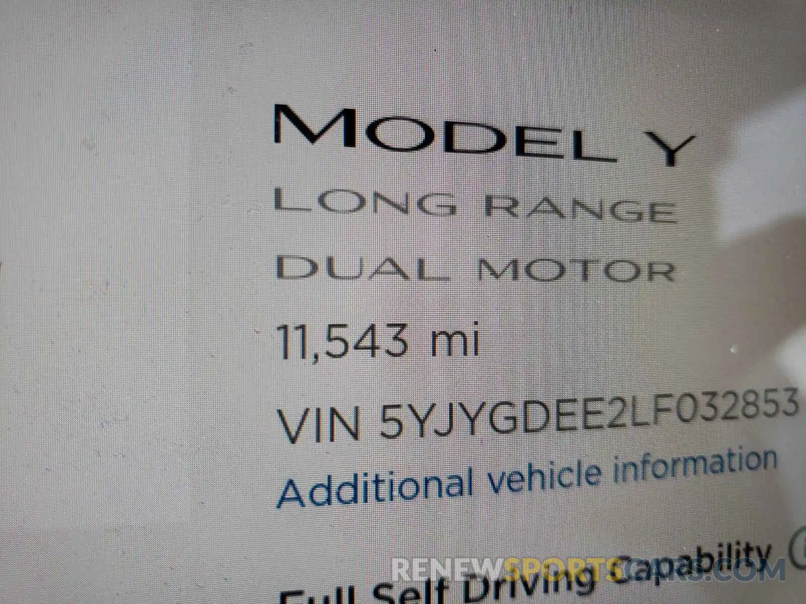 8 Photograph of a damaged car 5YJYGDEE2LF032853 TESLA MODEL Y 2020