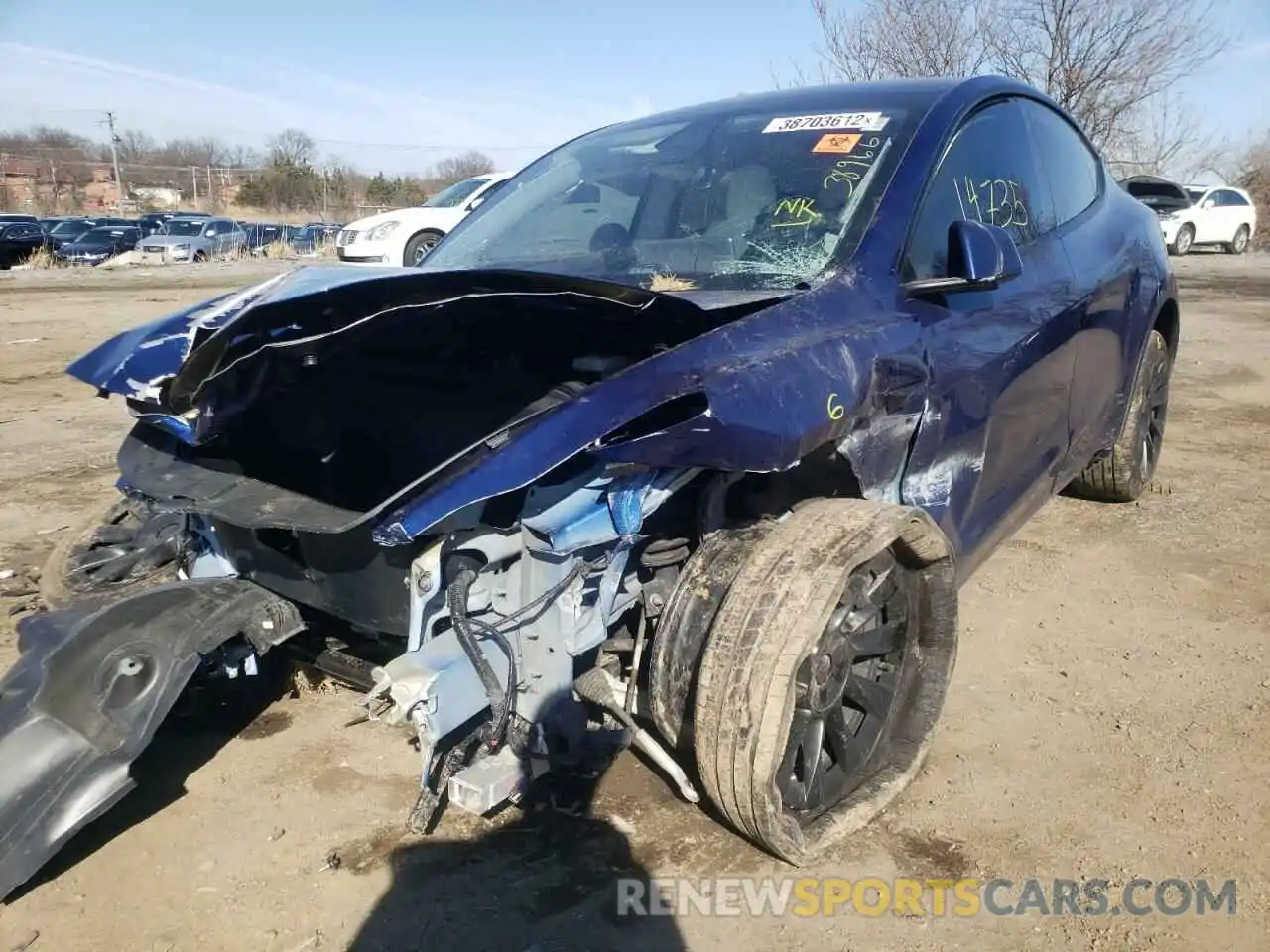 2 Photograph of a damaged car 5YJYGDEE2LF034232 TESLA MODEL Y 2020